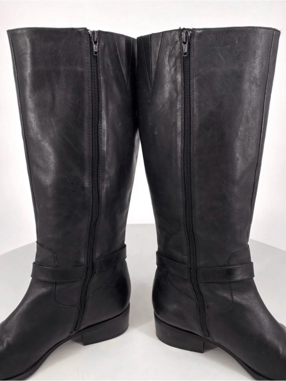 RALPH LAUREN Monica Tall Black Leather Knee-High Riding Boots Luxury size 8.5